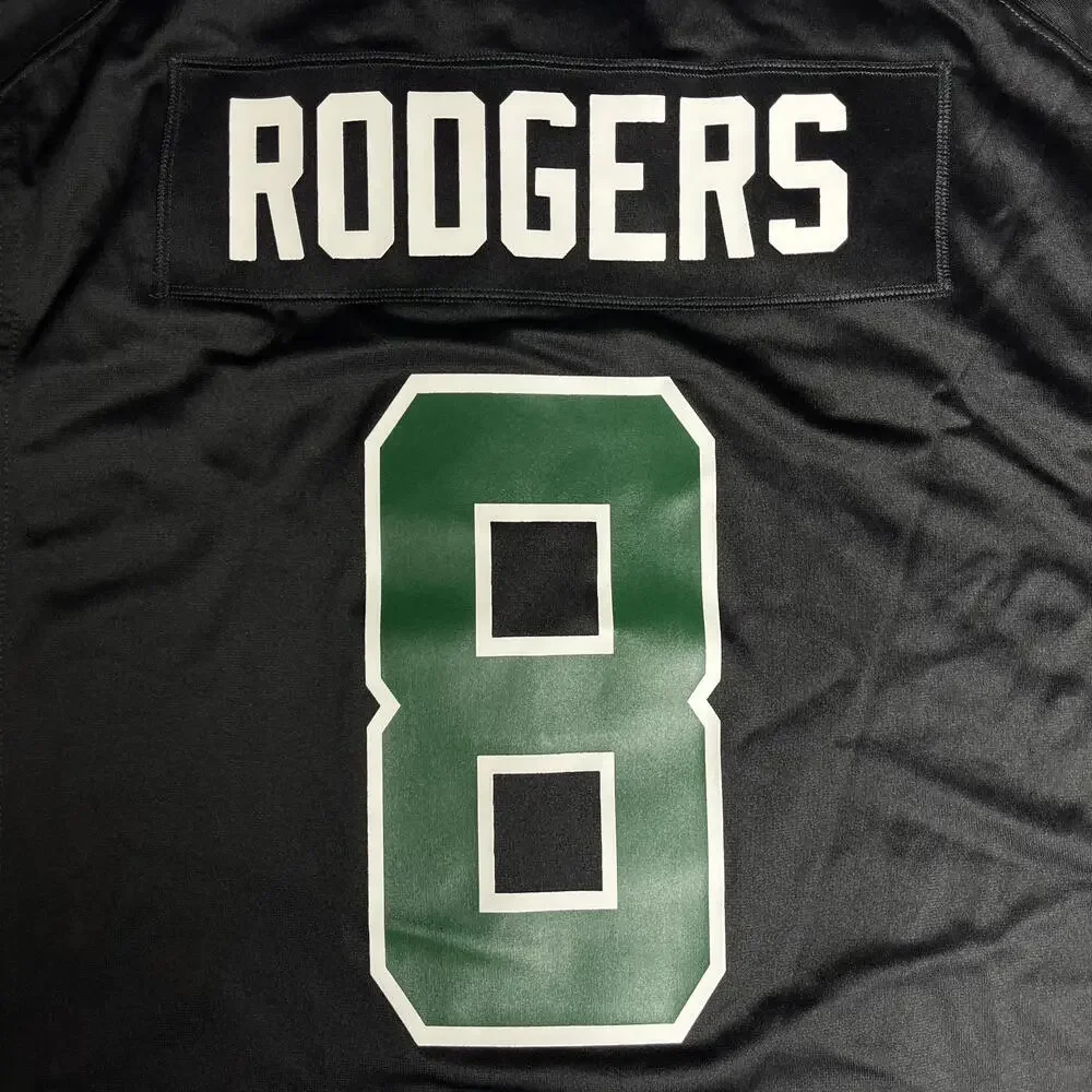 New York Jets Jersey Mens 3XL Black NFL Football Nike Aaron Rodgers 8 On Field